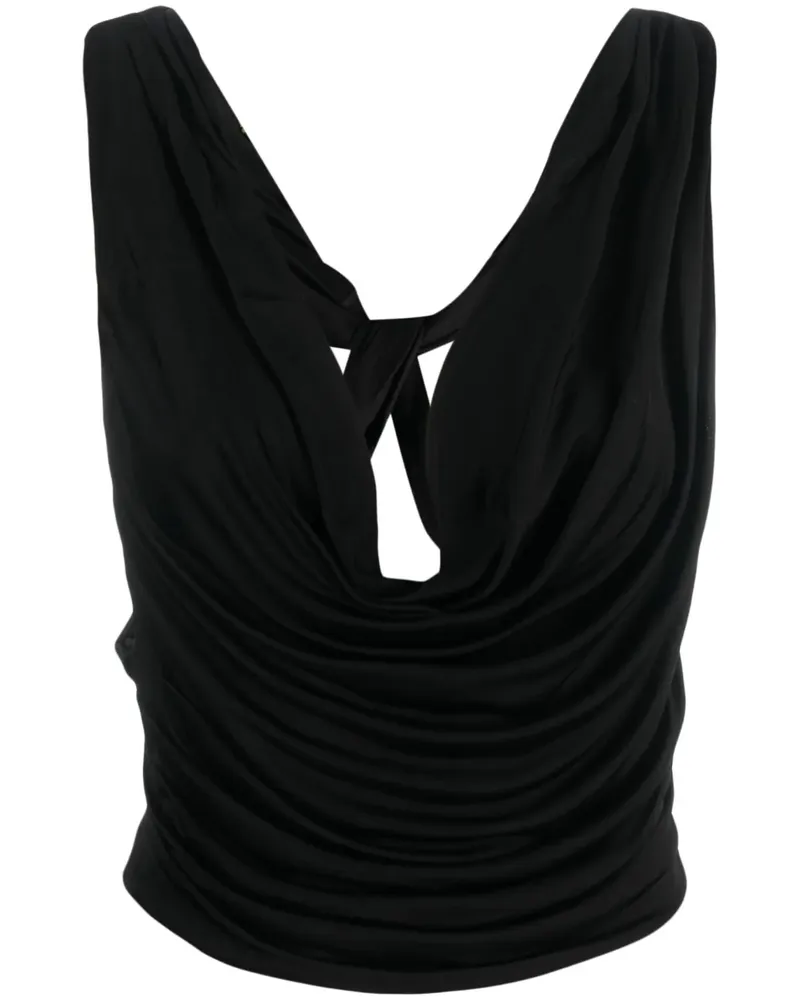 GAUGE81 Drapiertes Juara Cropped-Top - Schwarz Schwarz