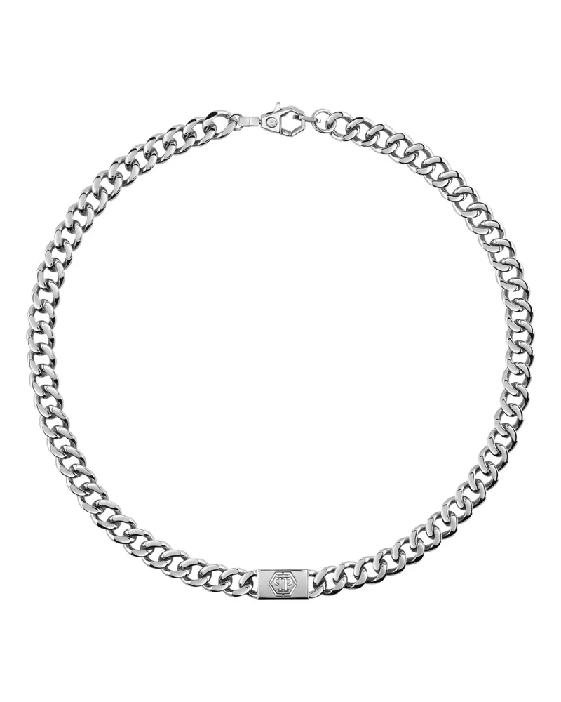 Philipp Plein Plein Tag chain necklace - Silber Silber
