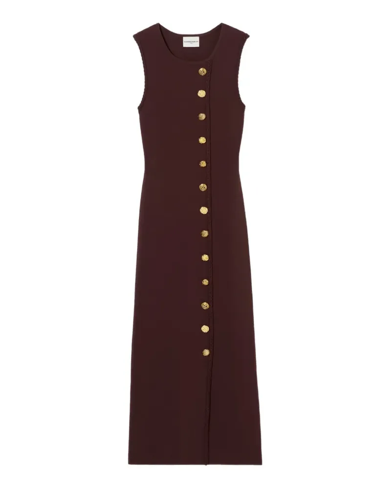 Claudie Pierlot Gestricktes Kleid mit Knöpfen - Braun Braun