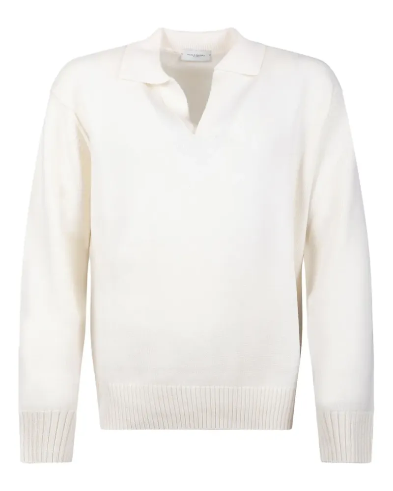 Paolo Pecora Milano Pullover mit Poloshirtkragen - Nude Nude