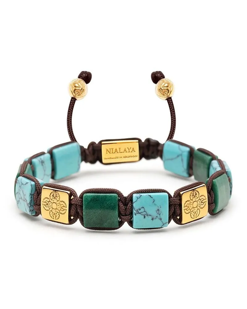 Nialaya The Dorje Flatbead Armband Blau