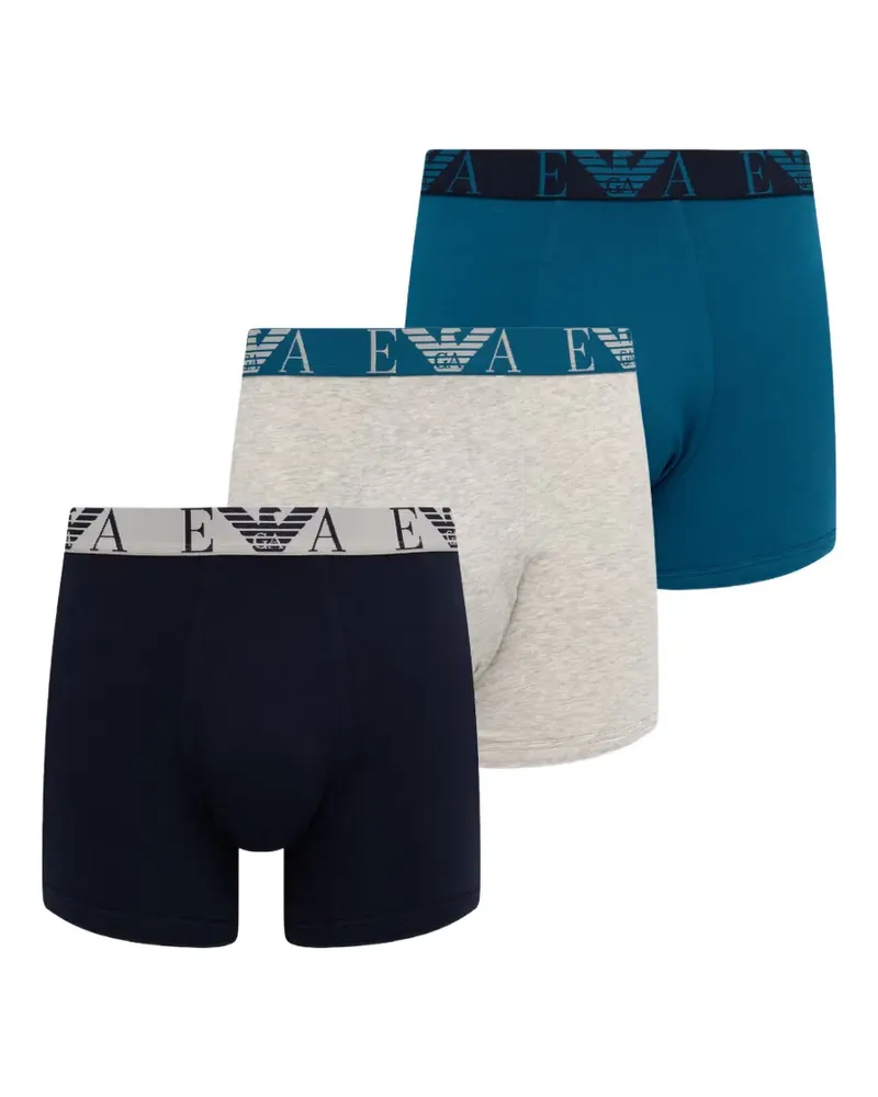 Emporio Armani logo-waistband boxers (set of three) - Blau Blau