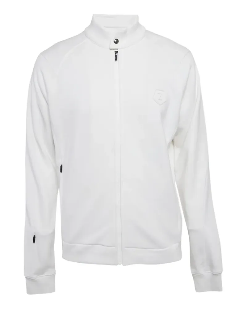 Ermenegildo Zegna Sweatshirtjacke mit Logo-Patch - Weiß Weiß
