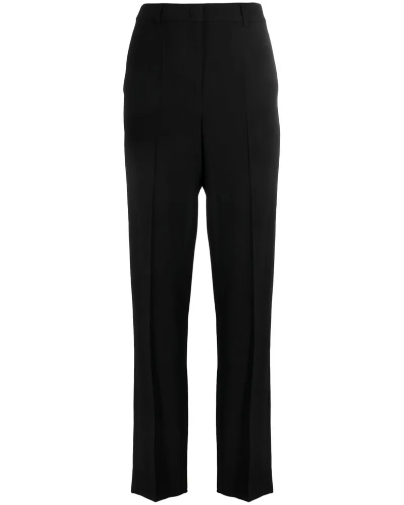 Emporio Armani Straight-Leg-Hose aus Krepp - Schwarz Schwarz