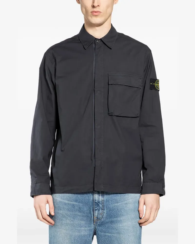 Stone Island Jacke mit Logo-Patch - Blau Blau