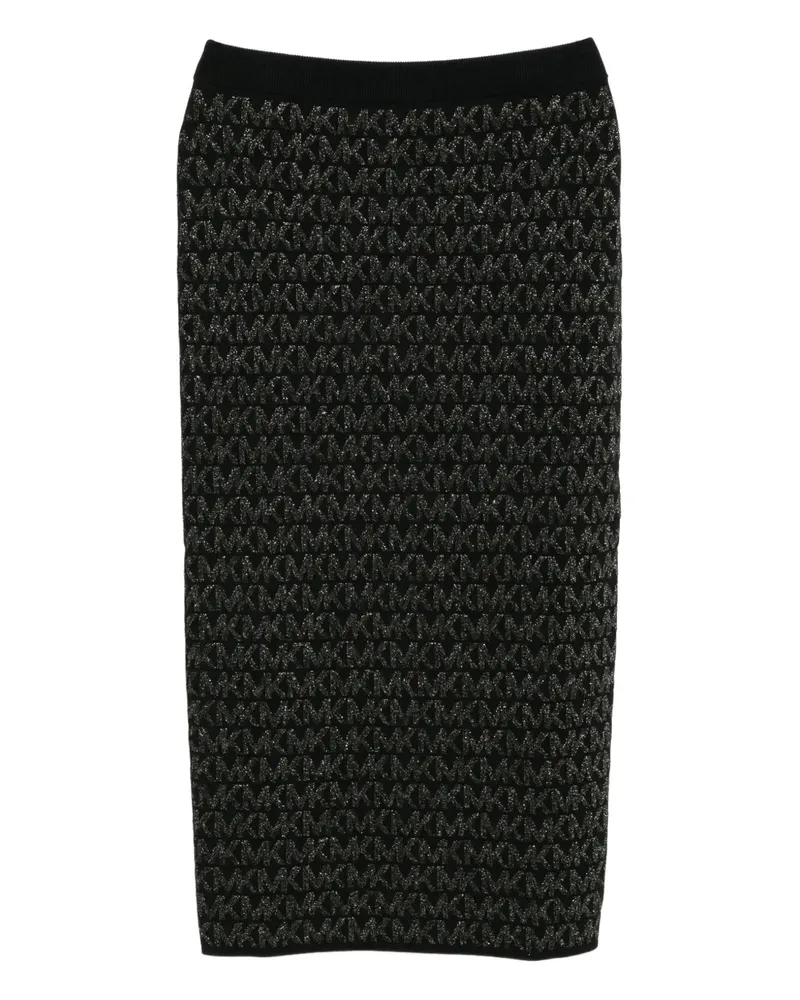 Michael Kors Midirock mit Logo-Stickerei - Schwarz Schwarz