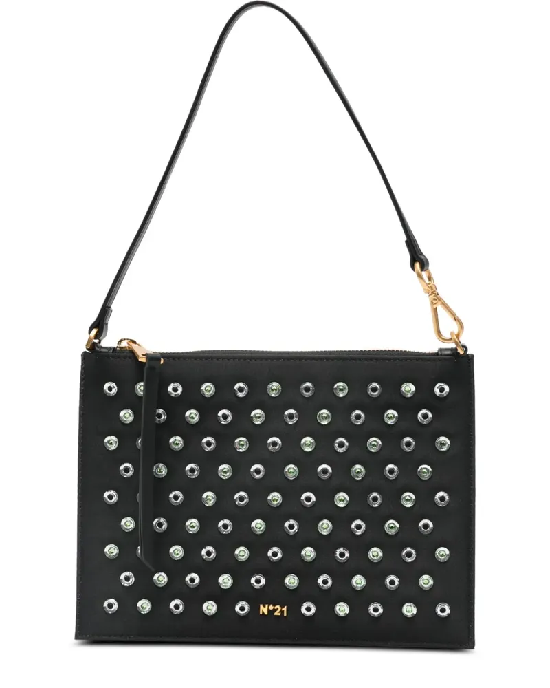 N° 21 Schultertasche mit Nieten - Schwarz Schwarz