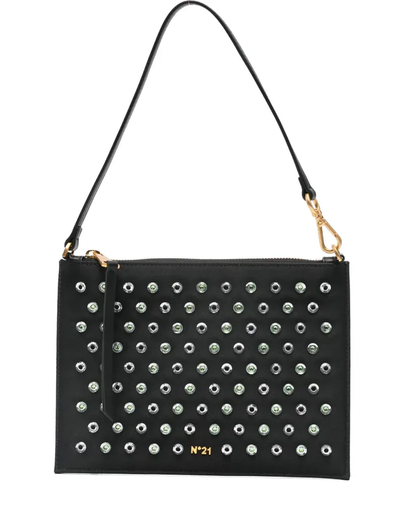 N° 21 Schultertasche mit Nieten - Schwarz Schwarz
