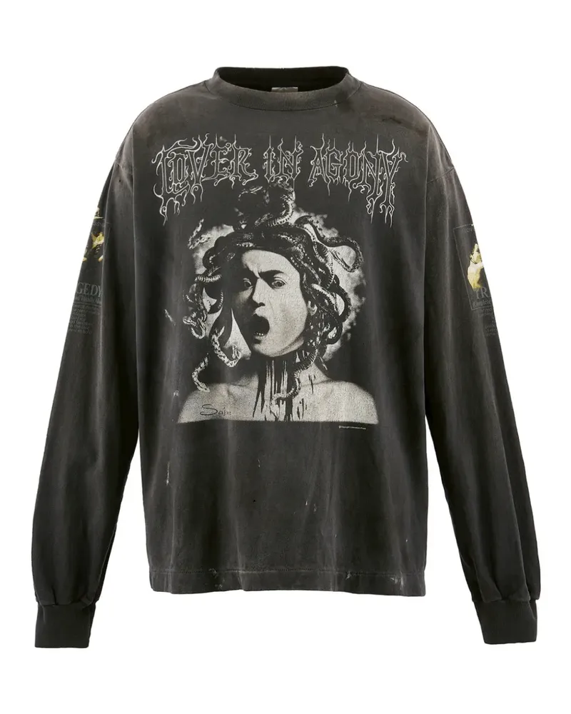 SAINT MXXXXXX Langarmshirt mit grafischem Print - Grau Grau