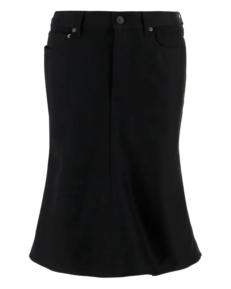 Balenciaga Godet Jeansrock - Schwarz Schwarz