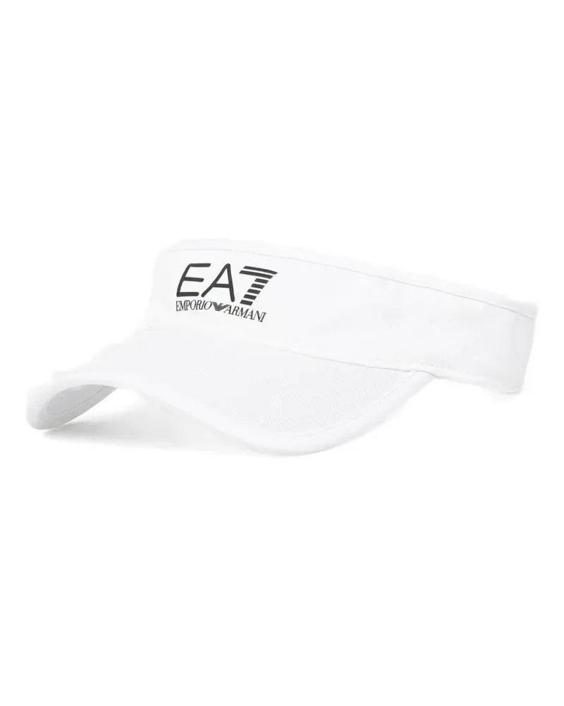 EA7 cotton logo-print visor - Weiß Weiß