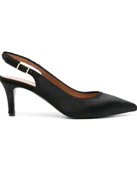 Via Roma 15 Strukturierte Slingback-Pumps 70mm Schwarz