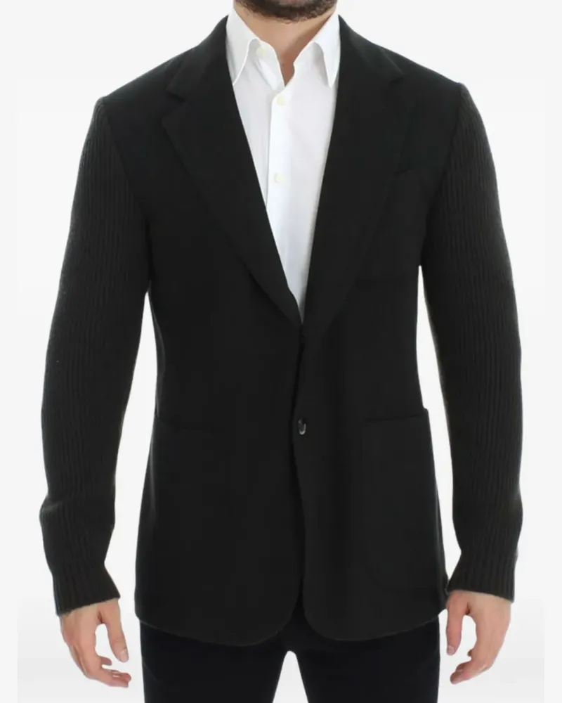 Dolce & Gabbana Sakko mit gerippten Strickeinsätzen - Schwarz Schwarz