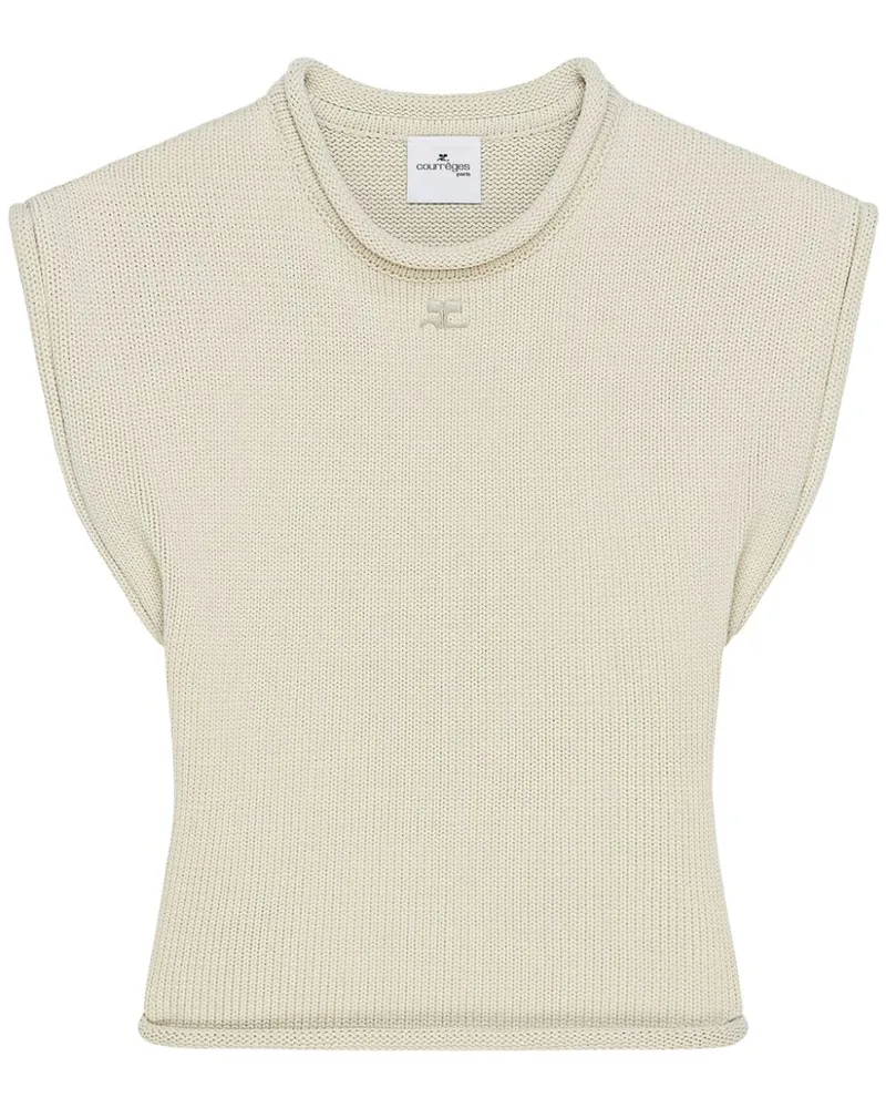 Courrèges Gestricktes Cropped-Top - Nude Nude