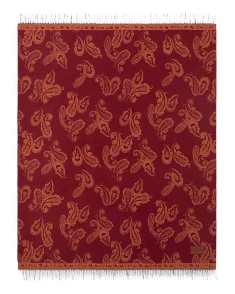 Etro paisley jacquard blanket - Rot Rot