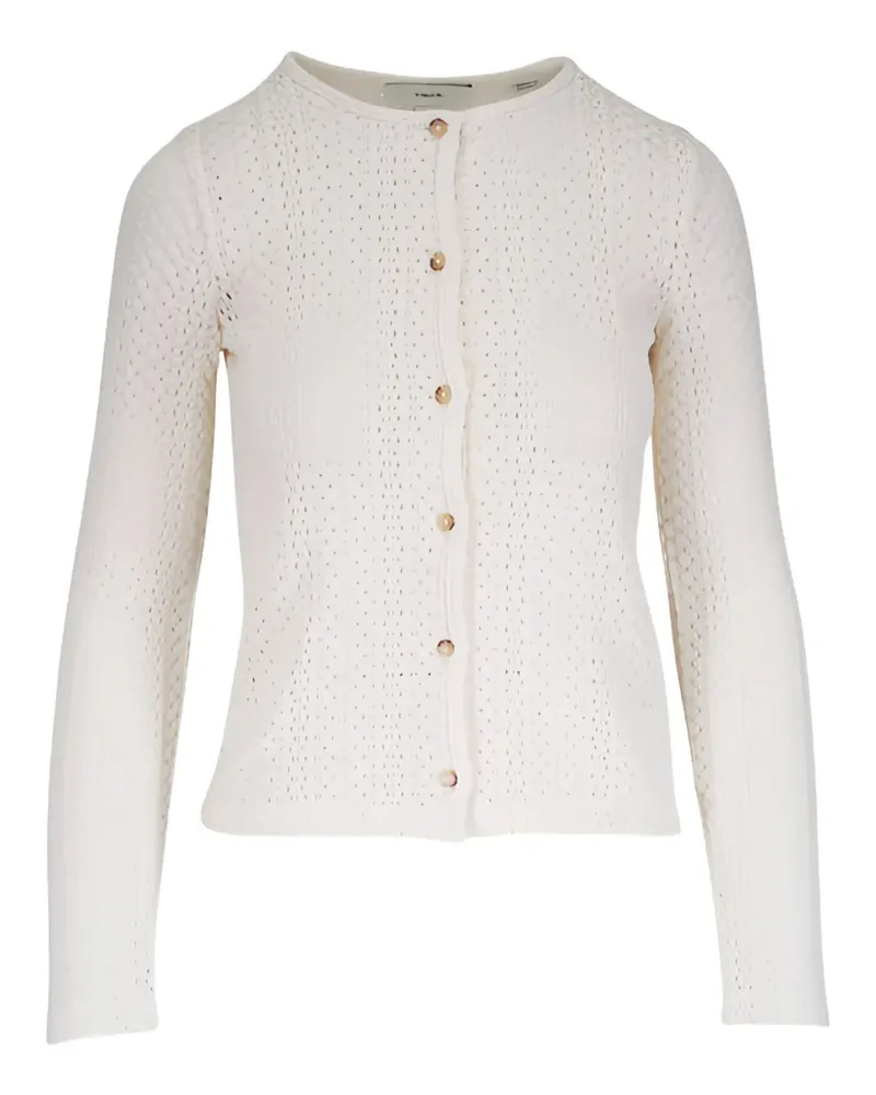 Vince Cardigan mit Lochstrickmuster - Weiß Weiß