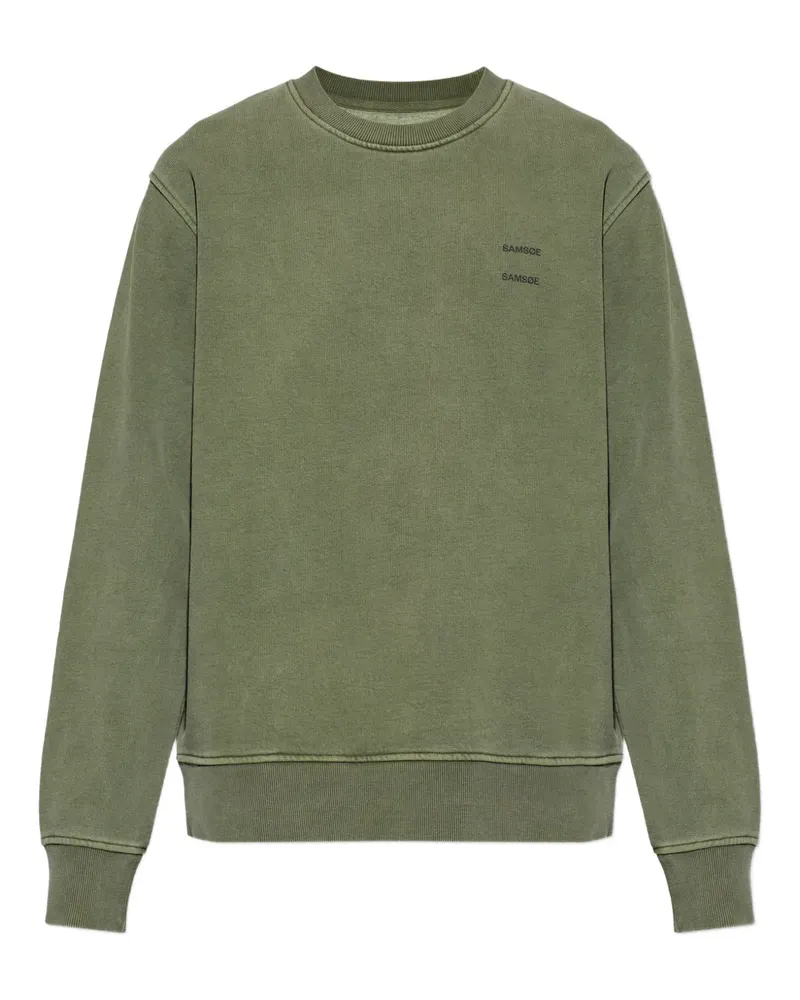 Samsøe & Samsøe logo-print crew-neck sweatshirt - Grün Grün