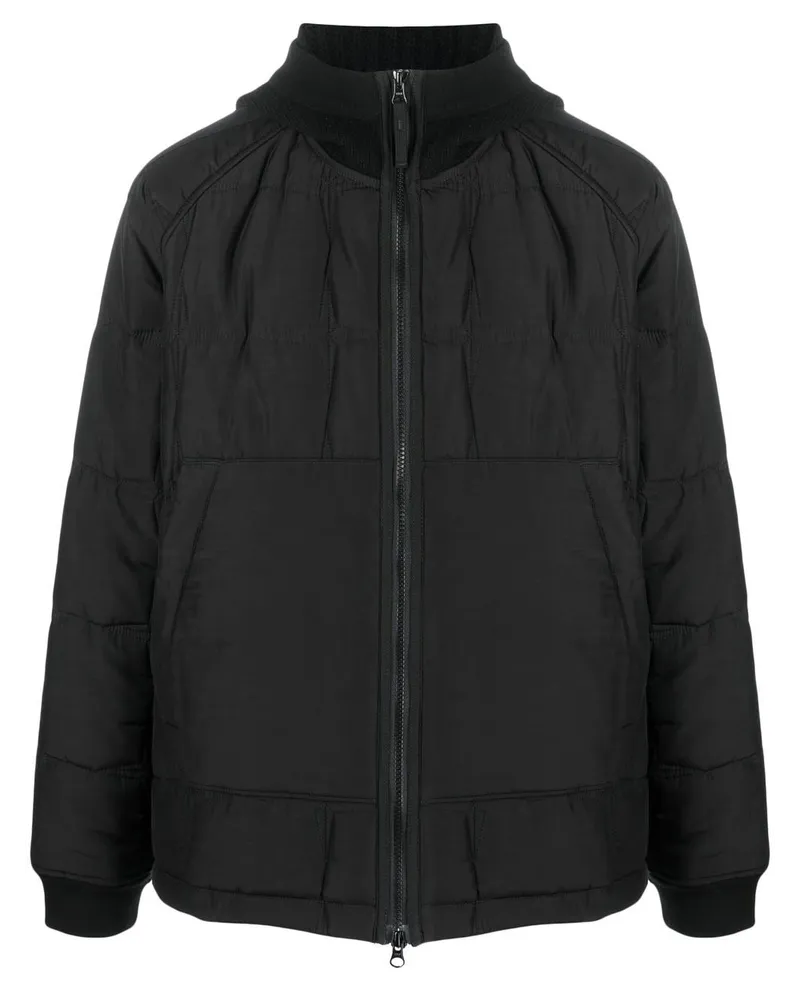 Stone Island Gefütterte Jacke mit Logo-Patch Schwarz