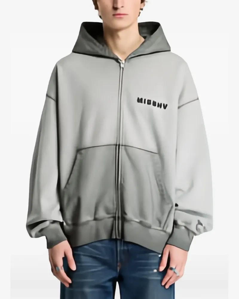 MISBHV Community logo-print zip-up hoodie - Grau Grau