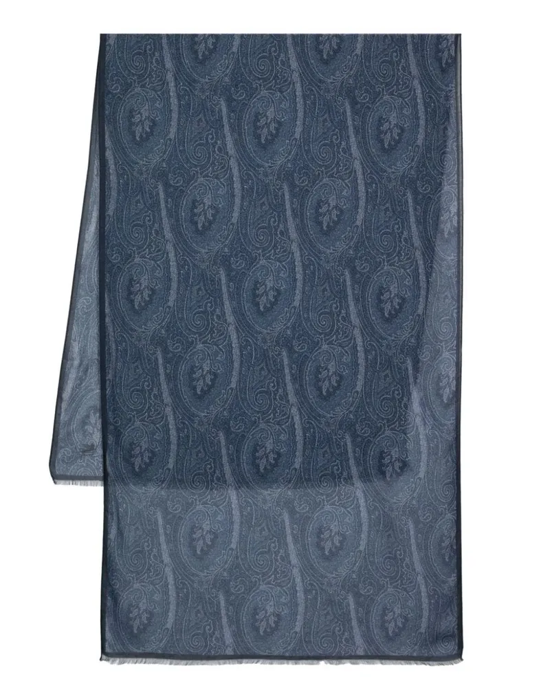 Etro Schal mit Paisleymuster - Blau Blau