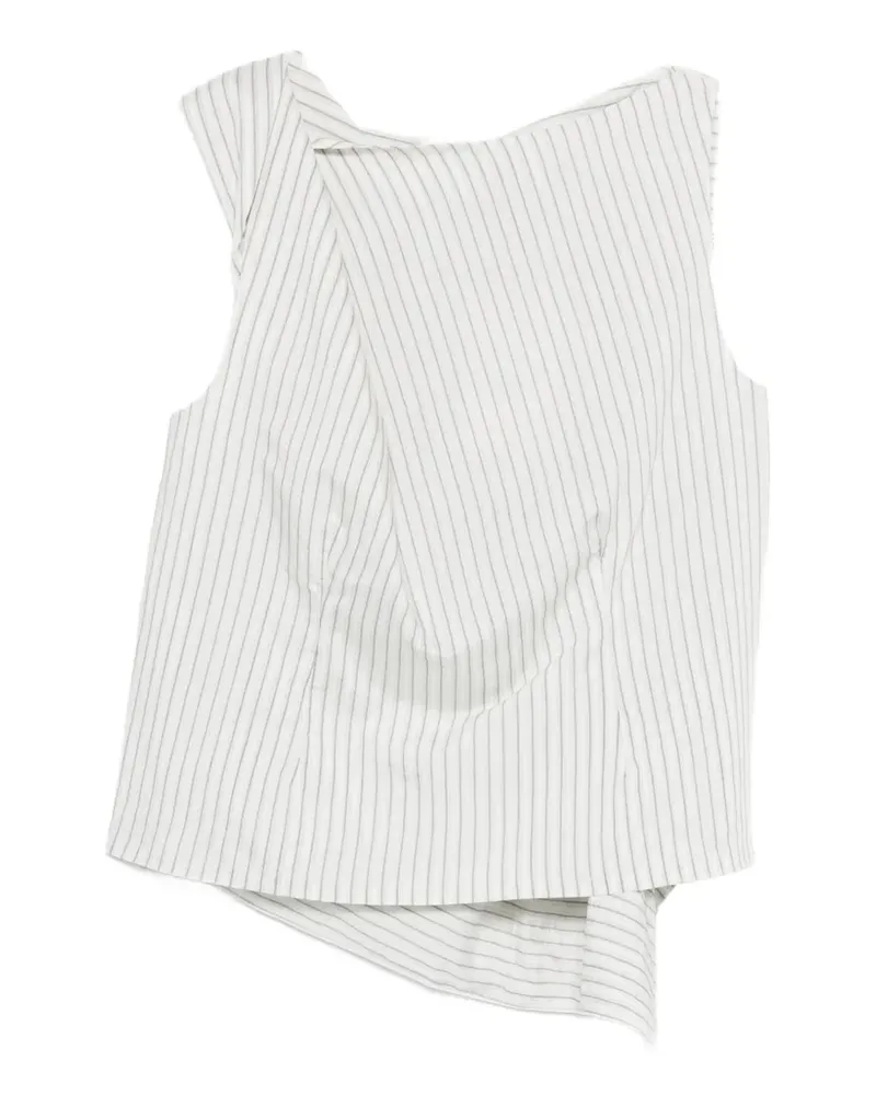 Róhe draped striped blouse - Weiß Weiß