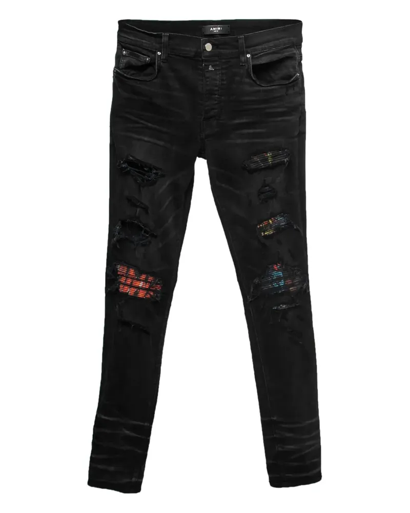 Amiri Jeans im Distressed-Look mit Patchwork-Detail - Schwarz Schwarz