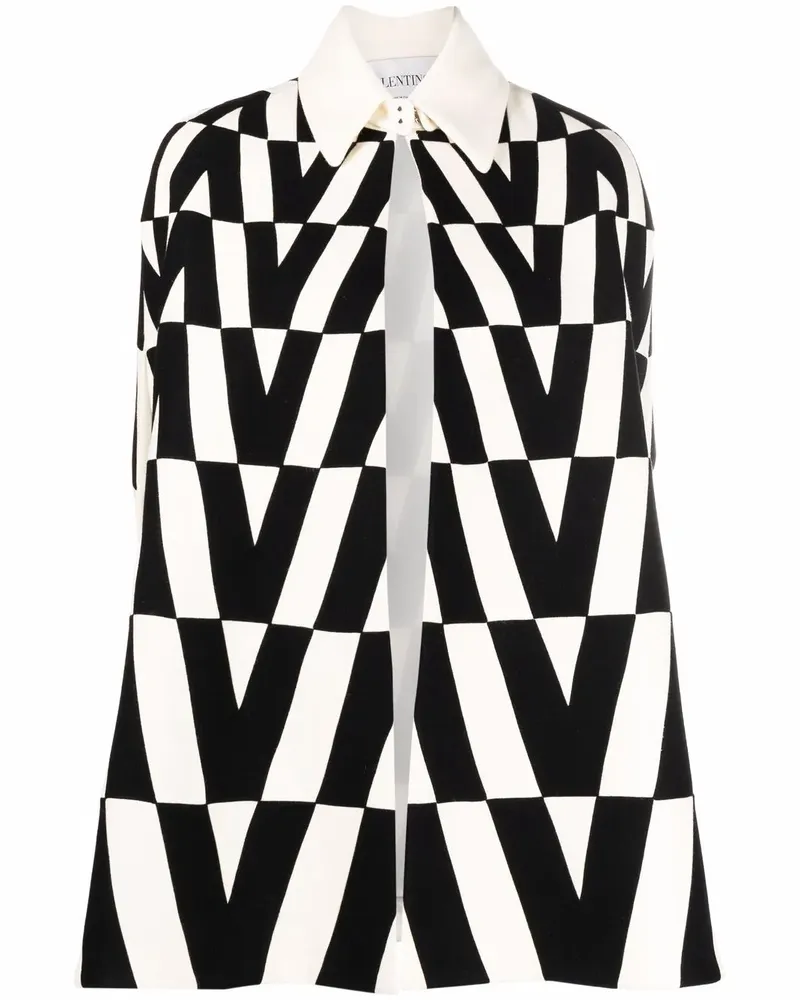 Valentino Garavani Cape mit Logo - Schwarz Schwarz