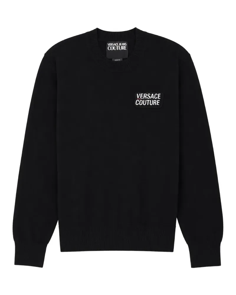 Versace Jeans Pullover mit Logo-Patch - Schwarz Schwarz