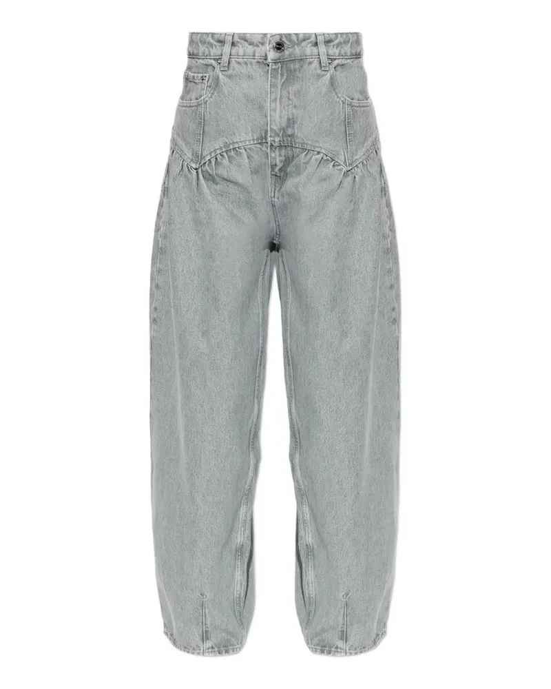 Ganni Jeans mit Gürtelschlaufen - Grau Grau
