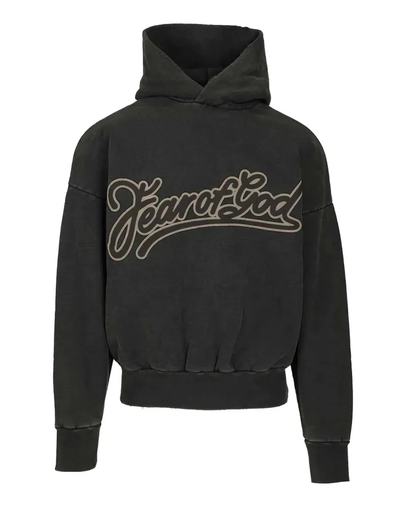Fear of God logo-print cotton hoodie - Schwarz Schwarz