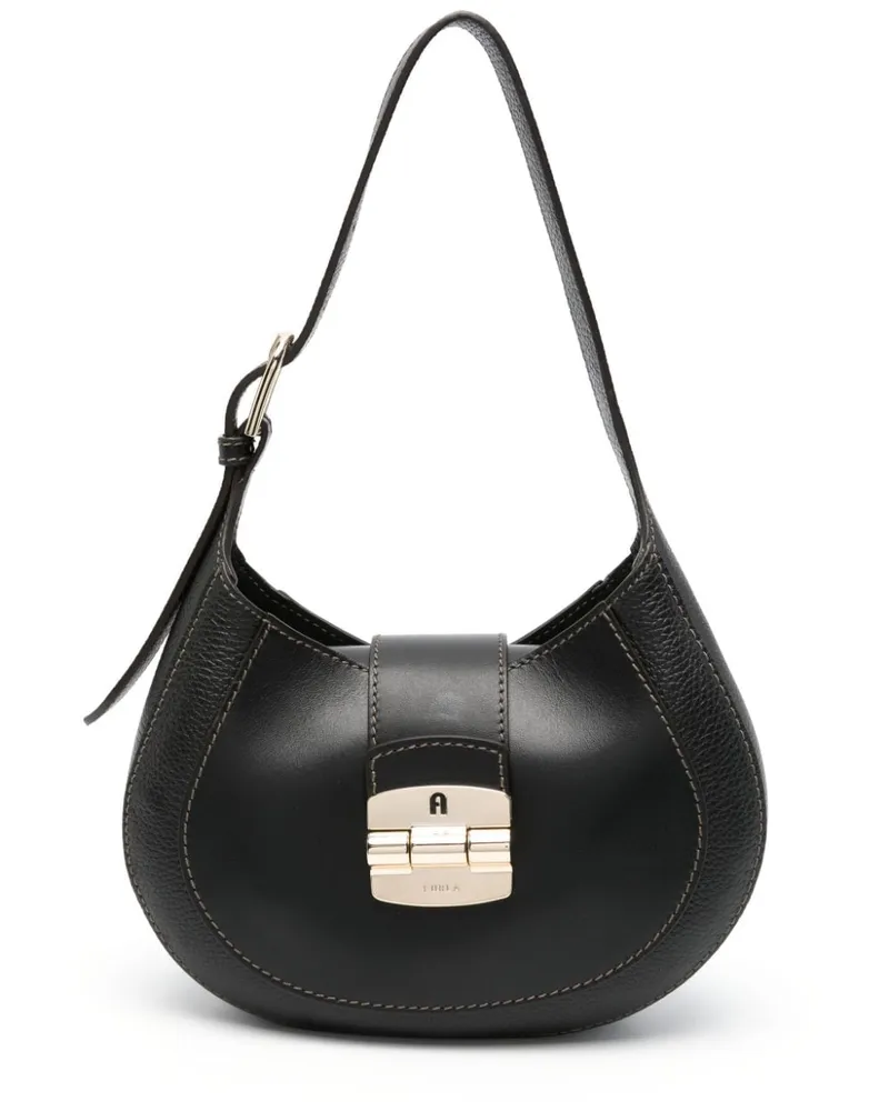 Furla Schultertasche mit Logo-Prägung - Schwarz Schwarz