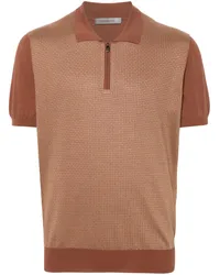 Corneliani Poloshirt mit Intarsienmuster Braun