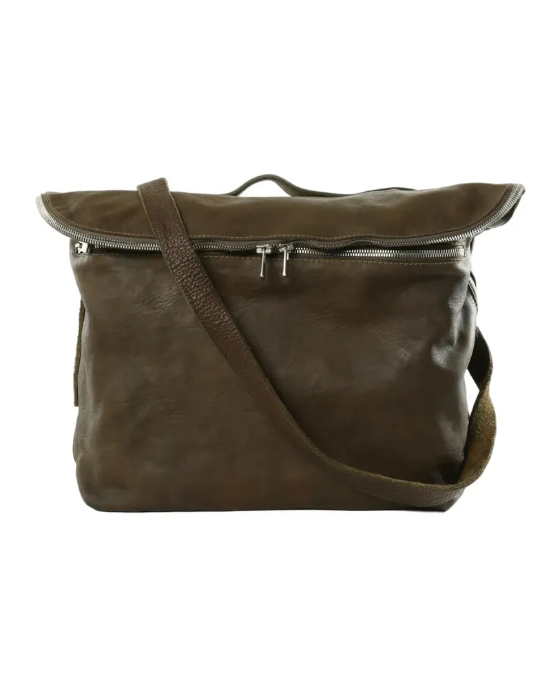 GUIDI M10 zip-fastening messenger bag - Grün Grün