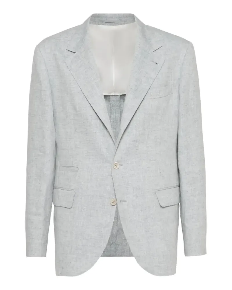 Brunello Cucinelli notched-lapels single-breasted blazer - Grau Grau