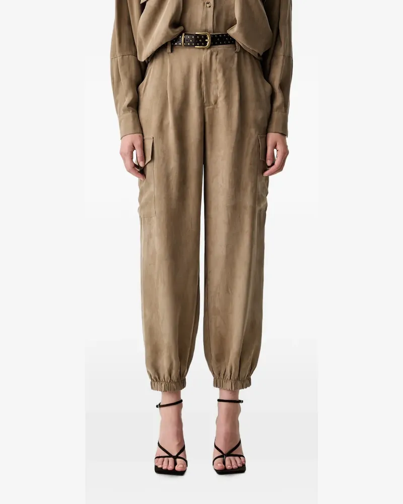 VICOLO elasticated-ankle cargo pants - Nude Nude