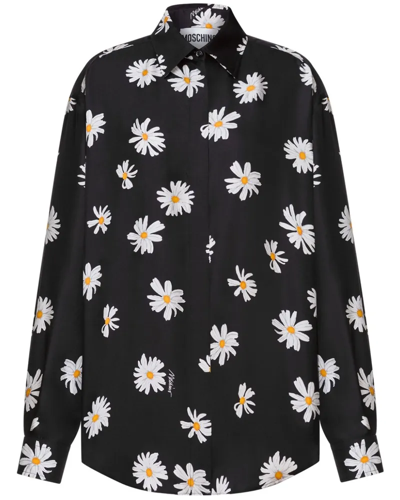 Moschino Hemd mit Blumen-Print - Schwarz Schwarz