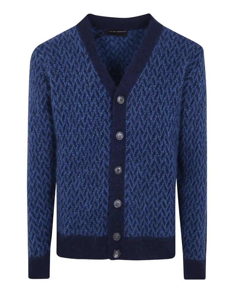 Filippo de Laurentiis Geometrisch gemusterter Cardigan - Blau Blau