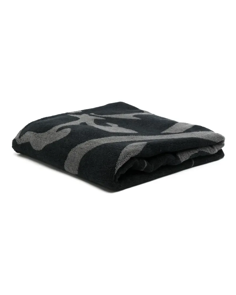 Mastermind World Badetuch mit Totenkopf - Schwarz Schwarz