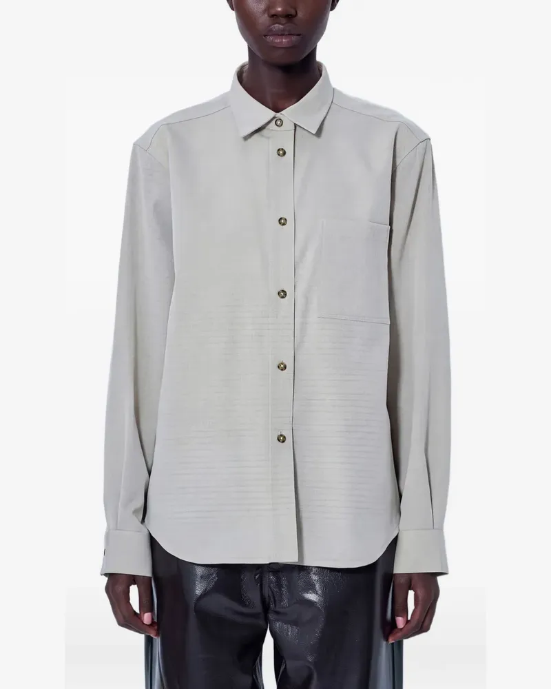 Róhe textured-weave button-down shirt - Nude Nude