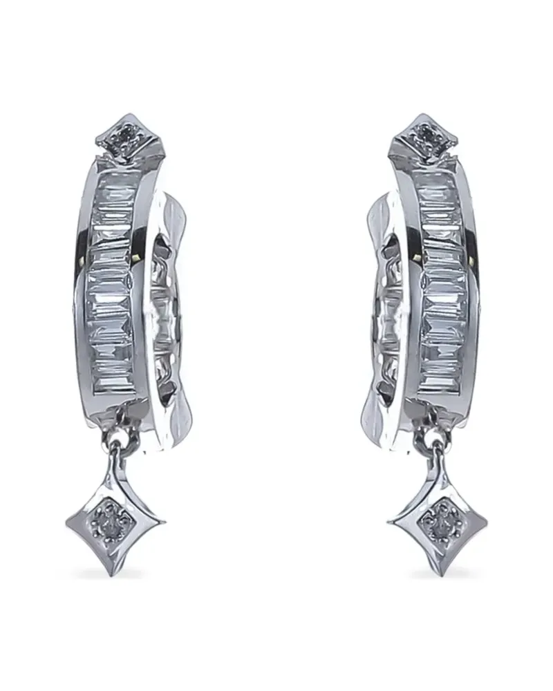 Loree Rodkin 14kt Baguette Diamond Weißgoldcreolen - Silber Silber