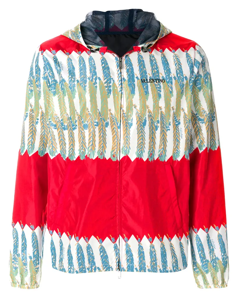Valentino Garavani Jacke mit Feder-Print - Rot Rot