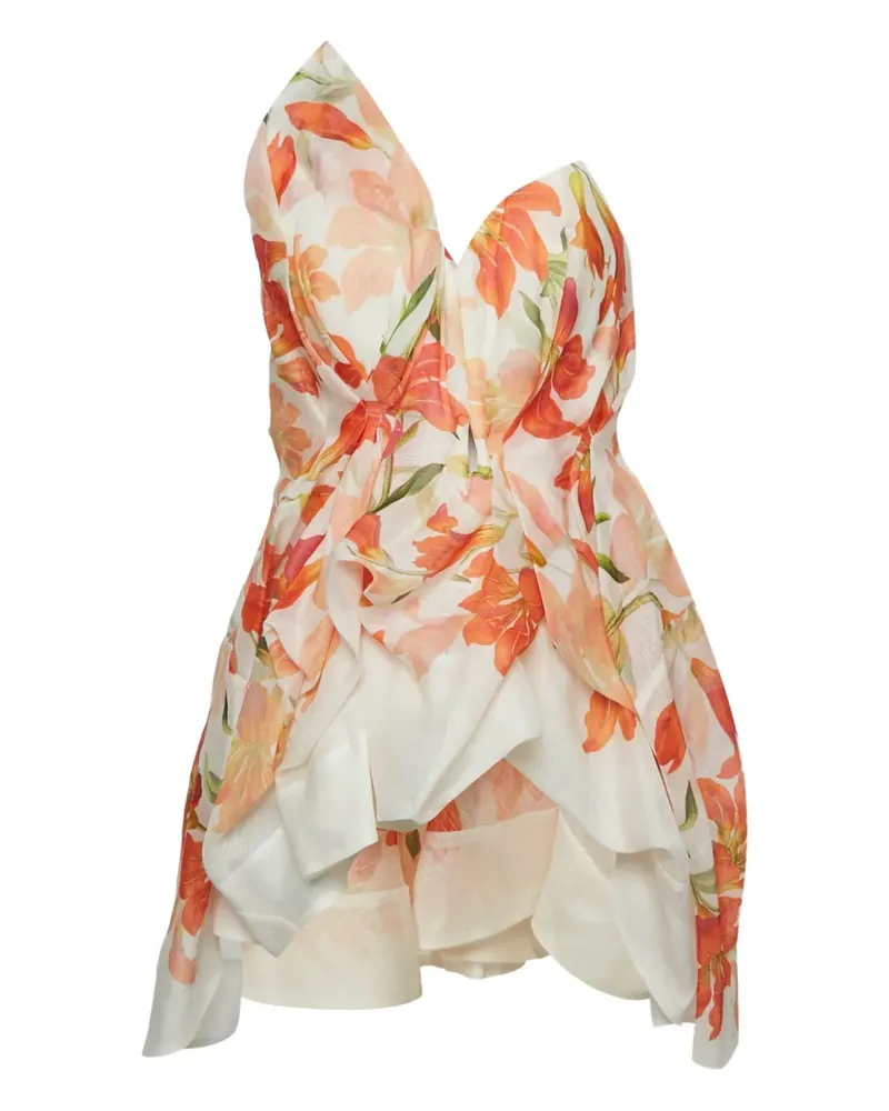 Zimmermann Drapiertes Top mit Blumen-Print - Orange Orange