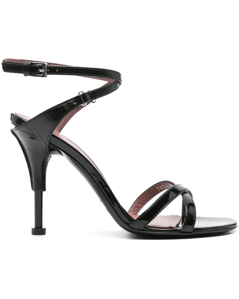 Premiata Sandalen aus Lackleder 100mm - Schwarz Schwarz