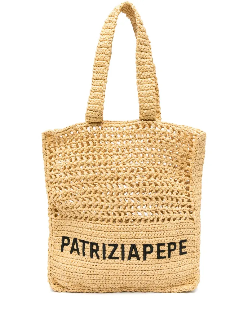 Patrizia Pepe Tote Bag mit Logo-Stickerei - Nude Nude