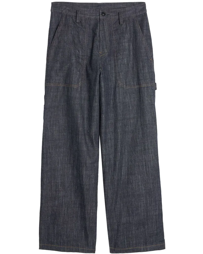 Yohji Yamamoto KO-Work Hose - Blau Blau