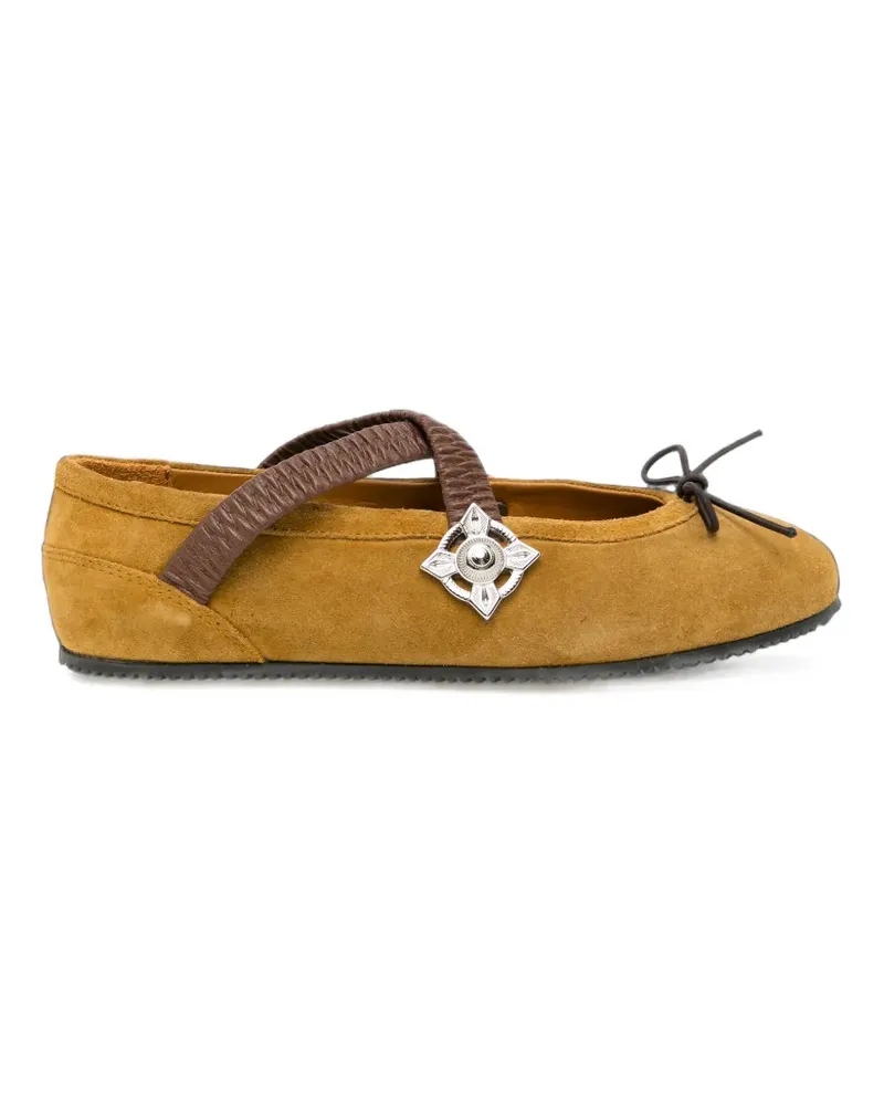 Toga Ballerinas aus Leder - Braun Braun