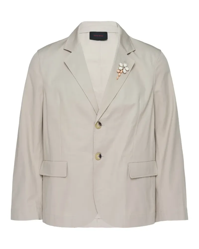 Simone Rocha crystal-embellishment blazer - Nude Nude