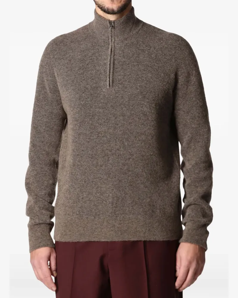 Roberto Collina Strickpullover mit Reißverschluss - Braun Braun