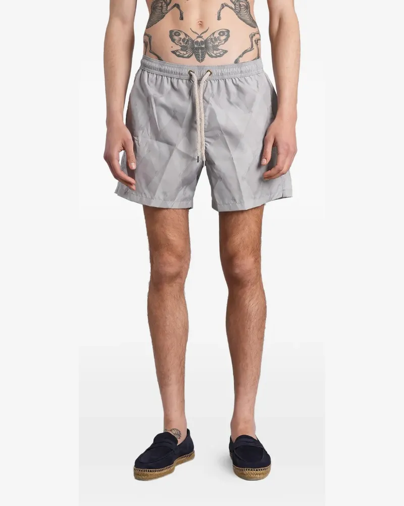 Ballantyne argyle-pattern swim shorts - Grau Grau