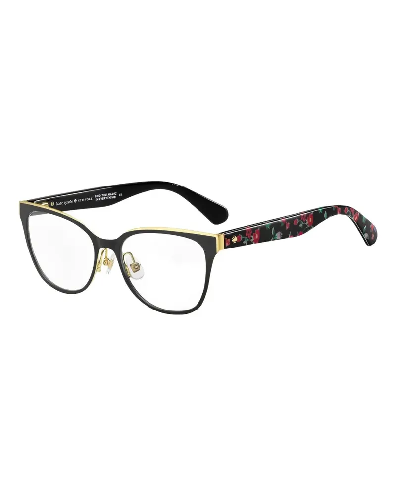 Kate Spade floral-print round-frame glasses - Schwarz Schwarz